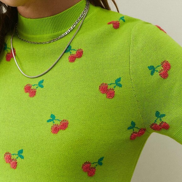 Lazy Oaf “Cherry Picked” Knitted T-Shirt – UK 6 🍒 - Picture 3 of 12